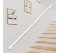 Wall Mount Staircase Handrail, Round Metal Stair Handrail, Grab Bar, 30-600cm, Includes Rail Brackets(9.2ft/280cm)
