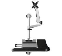 Wall Mount Standing Workstation With Full Motion Monitor & Keyboard Arms