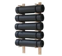Wall Mount Storage Rack for Mats and Foam Rollers, Space-Saving Gym Accessories for Home Gym or Yoga Room