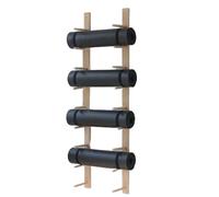 Wall Mount Storage Rack for Mats and Foam Rollers, Space-Saving Gym Accessories for Home Gym or Yoga Room