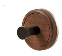 Wall Mount Suction Cup Hook, 1/2/3/4 Pack Walnut Wood Design No Drill Heavy Duty Bathroom Organizer for Smooth Surfaces(1)
