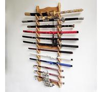 Wall Mount Sword Stand, 1-12 Layer Wooden Display Rack for Katana, Samurai Sword Holder Bracket, Ideal for Displaying Swords, Flutes, Fishing Rods