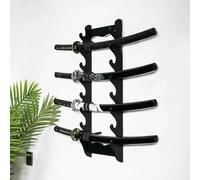 Wall Mount Sword Stand, 1-12 Layer Wooden Display Rack for Katana, Samurai Sword Holder Bracket, Ideal for Displaying Swords, Flutes, Fishing Rods