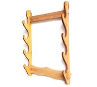 Wall Mount Sword Stand, 1-12 Layer Wooden Display Rack for Katana, Samurai Sword Holder Bracket, Ideal for Displaying Swords, Flutes, Fishing Rods