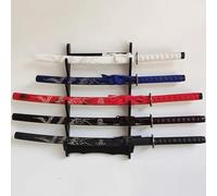 Wall Mount Sword Stand, 1-12 Layer Wooden Display Rack for Katana, Samurai Sword Holder Bracket, Ideal for Displaying Swords, Flutes, Fishing Rods