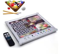 Wall-Mount & Tabletop LED Digital Scoreboard for Snooker, Billiards, Pool Tables - Electronic 0-199 Scoring with Remote Control, Game Room & Home Use