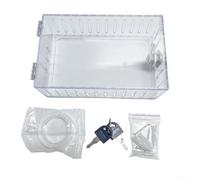 Wall Mount Thermostat Protector Case Anti-Tamper Design | Clear for ps material, 18.5cm size, prevents tampering, includes 2 keys, wall mount ready