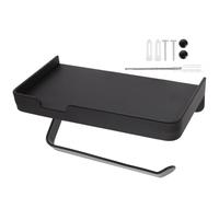 Wall Mount Toilet Paper Holder with Shelf Stainless Steel Black