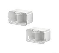 Wall Mount Toothbrush Holder with Cover Grey 2 Pack