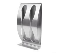 Wall Mount Toothbrush Organizer Built From Stainless Steel With Suction Cup Base For Bathroom Convenience (Two holes)