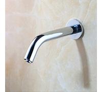 Wall Mount Touch Sensor Bathroom Faucet - Automatic Handsfree Gold & Chrome Tap for Washbasin - Modern Black & Gold Finish, Smart Water Saving Technology