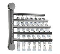 Wall Mount Towel Rack with Rotating Arms, Aluminum Alloy Suction Cup Bathroom Hanger for Quick Drying, Space Saving Multi-Arm Holder Grey(5 rods)