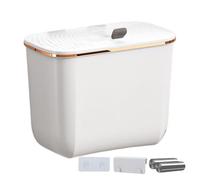 Wall Mount Trash Bin - Hanging Waste Rubbish Bin With Sliding Cover | Kitchen Bin Hanging Trash Can | Over The Door Trash Can With Lid Waste Basket Mountable Container With Bags Space Saving Kitchen