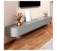 Wall Mount TV Stand for 50"85" TVs Modern Wooden Media Console with Storage Floating TV Shelf White TV Tray Grey Finish (260cm)