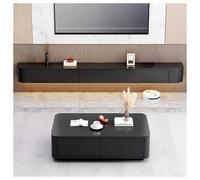 Wall Mount TV Stand for 5085 Inch TVs Modern Wooden Media Console with Storage Floating TV Shelf White TV Tray Black Finish 140cm Entertainment Center
