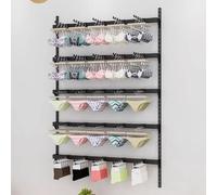 Wall Mount Underwear Rack, Lingerie Display Rack Clothing Store Underwear Bra Display Stand for Retail Store/Shopping Malls/Farmers Markets/Boutiques(Black,4 Tiers 100X150CM)