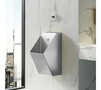 Wall Mount Urinals Stainless Steel Urinal Commercial Male Urinal With Sensor Intelligent Flushing Urinals For Men Bathroom,Schools, Hospitals, Bars, Hotel, Garage(Silver)