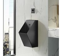 Wall Mount Urinals Stainless Steel Urinal Commercial Male Urinal With Sensor Intelligent Flushing Urinals For Men Bathroom,Schools, Hospitals, Bars, Hotel, Garage(Black)