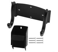 Wall Mount Wheelbarrow Storage Hook for Garden Tool Organization Heavy Duty Garage Shed Equipment Holder Spring Loaded Latch Black