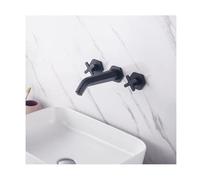 Wall Mount Widespread Bathroom Faucet, Bathroom Faucets for Sink 3 Hole, Brass Wall Mounted Bathroom Sink Faucet, Double Handle Brass Basin Mixer Tap, Includes Rough in Valve
