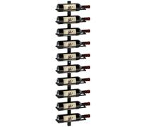 Wall Mount Wine Rack Holds 10 Bottles Black Metal Mounted Storage Display Rack