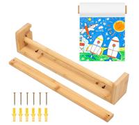 Wall Mount Wood Paper Roll Holder,13 Inch Papers Roll Dispenser for Drawing Writing Doodle Art,Art Painting Easel for Kids to Entertain, Doodle & Play(NO Paper)
