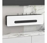 Wall Mount Wooden Router Shelf - WiFi Router Storage Box & Power StripCable Management Rack No Assembly Needed Black & White 80cm/31in