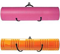 Wall Mount Yoga Mat Foam Roller and Towel Rack Hooks, Exercise Mat Storage Shelf for Hanging Yoga Strap and Resistance Bands at Your Fitness Class or Home Gym, Adjustable Size,Up to 20Lbs - （2 Pack）
