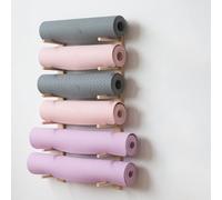 Wall Mount Yoga Mat Holder, Wood Rack for Storage, Freestanding Display Shelf for Gym Exercise Mats