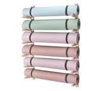 Wall Mount Yoga Mat Rack - Space-Saving Foam Roller Holder for Home Gym - Wooden Storage Solution for Yoga Enthusiasts and Fitness Lovers