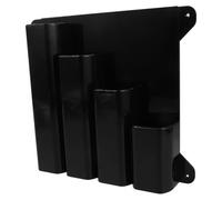 Wall Mount Zip Tie Dispenser with 4 Compartments for Workshop | Black Plastic, Matte Finish, Non Slip Surface, Universal Mounting for Tile or Metal Walls, Electricians