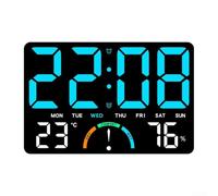 Wall Mountable and Standalone Large LED Digital Clock Featuring Temperature, Humidity, Countdown Timer, and Dual Alarm for Living Room Use (blue)
