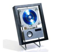 Wall Mountable CD Decorative Photo Frame, Retro Music Photo Frame CD Player, with Remote Control, Built-in Speaker, Time Display Screen, for Home, Corridor, Office, Wall Decor(A)