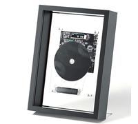 Wall Mountable CD Player, 5.0 Bluetooth/3.5mm AUX Output, Without Speakers, Music Decorative Photo Frame, with Remote Control, for Wall Decor, Home, Corridor, Office black