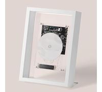 Wall Mountable CD Player and Decorative Photo Frame with Remote, Bluetooth/AUX Output for Home, Gallery, Office Decor