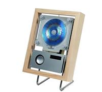 Wall Mountable CD Player, Bluetooth Audio System with USB/AUX, Remote Control & Speakers, 6 Lighting Options for Home or Office Use, Compact Design