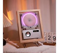 Wall Mountable CD Player, Music Decorative Photo Frame, USB/2-way 5.1Bluetooth/AUX Mode, Built-in Speaker, With Ambient Lighting, Time Display Screen, for Home, Corridor, Office, Wall Decor