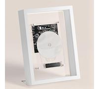 Wall Mountable CD Player, Music Decorative Photo Frame with Remote Control, 5.0 Bluetooth/3.5mm AUX Output, Without Speakers for Home/corridor/Office/Wall Decor white