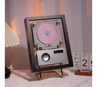 Wall Mountable CD Player Music Frame, 2-Way 5.1 Bluetooth/USB/AUX, Remote Control Speakers 6 Lighting, Silver