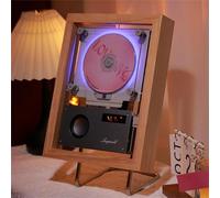 Wall Mountable CD Player Music Frame, 2-Way 5.1 Bluetooth/USB/AUX, Remote Control Speakers 6 Lighting, Silver