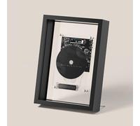 Wall Mountable CD Player with Bluetooth, Remote Control, and AUX Output - Decorative Music Photo Frame for Home, Office, Corridor Wall Decor