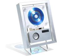 Wall Mountable CD Player with Bluetooth, Remote Control, CD/FM/AUX/USB Modes, Photo Frame Design, Multi-Color Lighting for Home and Office