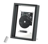 Wall Mountable CD Player with Remote, Bluetooth, AUX Output, and Decorative Photo Frame for Home and Office