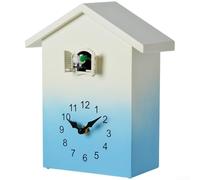 Wall-Mountable Cuckoo Clock with Silent Quartz Movement Cuckoo Chime Every Hour and Fun Bird Animation (Blue)