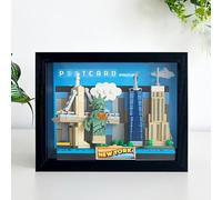 Wall-Mountable for LEGO Display Board 40651, 40568, 40569 40654 40519 40713- Hook Bracket for Model Display, Gift Ideas & Home Decorative Adult Painting (Model Not) (Black ,40519 New York)