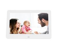 Wall Mountable HD Digital Photo Frame with Wireless Remote Cloud Transfer Stereo Speakers Auto Loop Playback Smart Weather Display