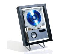 Wall Mountable Music Frame CD Player with Bluetooth 5.1, USB, FM Radio, Remote Control, and 6 Light Colors - Perfect for Home and Office Decor