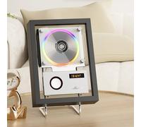 Wall Mountable Music Frame CD Player with Remote Control, Bluetooth/USB/AUX Output, Built-in Speakers and LED Lights for Home and Corridor Decor