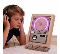 Wall Mountable Music Frame CD Player with Remote Control, Speakers, and Multiple Lighting Effects for Home Decor