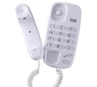 Wall Mountable or Desktop Corded Telephone, Mute, Pause, Redial, Flash, for Home Office Hotel Bathroom, White